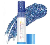 Sparkling Blue Holographic Glitter Gel for Faces, Bodies & Hair - Chunky Star-Shaped Shimmer Professional Makeup for Long-Lasting Festival, Rave Stage Performance, Theatrical & UV Glow