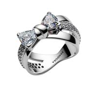 Sparkling Bow Crossover Ring - female - Pandora - Rings - Gray - 50 MM - Accessories 50 MM