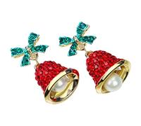 Sparkling Bowknot Bells Drop Earrings For Women And Girls Handmade Holiday Jewelry Stylish Christmas Party Accessories