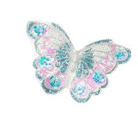 Sparkling Butterfly Iron On Transfer with Shimmering Finish for Quick Clothing Upcycling Fashion Patches for Beginners Childrens Clothing Embellishment