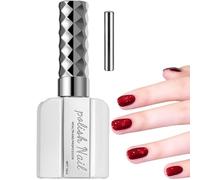 Sparkling Cat Eye Gel Nail Polish, 16ml Red Glitter Holographic Shimmer Nail Polish with Magnet, Reflective Translucent Long Lasting Gel for DIY at Home & Salon Manicure (02#)