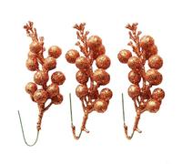 Sparkling Christmas Berry Stems, Silver Christmas Tree Picks Stems, Artificial Glittered Berry Stems Silver Tree Ornaments(Bronze)