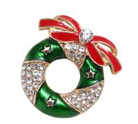 Sparkling Christmas Brooch Adorable Pin Stylish Lapel Pin Alloy Texture Suitable for Backpack and Cloth Decorations Holiday Party Accessory
