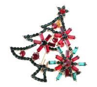 Sparkling Christmas Tree Rhinestones Brooch Elegant Holiday Jewelry Alloy Accessory Chest Decoration for Women Party Jewelry