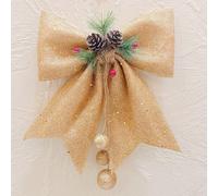 Sparkling Christmas Wreath Bows/Snowflake Glitter/Pine Cones/Pine Needles, Red Berries | For Tree Door Wall Holiday Home Decor Multiple Colors(Rose Gold)