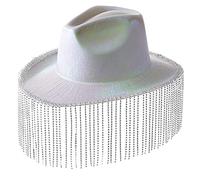 Sparkling Cowboy Hat Tassels Crystal Wild For Bachelorette Party Disco Crystal Disco For Actor Actress Hat Men