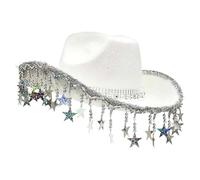 Sparkling Cowgirl Hats, Cowgirl Hat for Girls with Tassel,Cowgirl Hat Western Theme - Five-point Five-Point Puzzle Country Country Cosplay Accessories for Ev