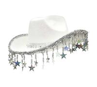 Sparkling Cowgirl Hats,Cowgirl Hat Western Theme | Headgear With Five-Pointed Star Tassels For Masquerade Accessories