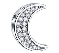 Sparkling Crescent Moon Charm, Fit Pandora Women Bracelet, 925 Sterling Silver I Love You to the Moon and Back Bead, Gift for Boy/Girl/Eid Ramadan/Mum/Baby