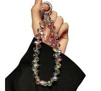 Sparkling Crystal Beaded Phone Wrist Strap - Cell Phone Lanyard Keychain Wristlet Phone Chain - Short Lanyards for Women - Droplet Crystals