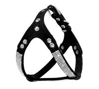 Sparkling Crystal Cat Dog Harness Vest Studded Rhinestones Cat Dog Harness Suede Puppy Harness Adjustable Pet Harness Fits Chihuahua French Bulldog,black,M