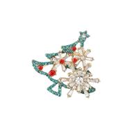Sparkling Crystal Christmas Tree Pin Festive Alloy Jewelry Festive Outfit Accessory Sturdy Party Wear Gift Alloy Rhinestone Brooch