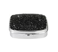 Sparkling Crystal Diamonds Pills Case Stylish Diamonds Studded Pills Holder Tablet Container for Daily Health Management