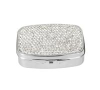 Sparkling Crystal Diamonds Pills Case Stylish Diamonds Studded Pills Holder Tablet Container for Daily Health Management