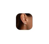 Sparkling Crystal Drop Dangle Piercing Earrings for Women Gold Plated Tassel Chain Double Sided Stud Earrings Minimalist Zirconia Jewelry Gifts, L, Crystal, Cubic Zirconia