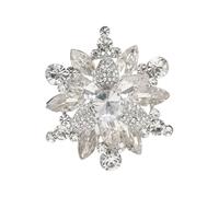 Sparkling Crystal Floral Brooch for Women, Elegant Wedding Jewelry with Secure Clasp, Alloy Design Alloy Crystals Brooch