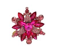 Sparkling Crystal Floral Brooch For Women Elegant Wedding Jewelry With Secure Clasp Alloy Design Rhinestones Brooch For Women