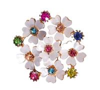 Sparkling Crystal Flower Floral Brooch Elegant Rhinestones Decoration Jewelry Women Dress Coat Accessories Acrylic Floral Brooch