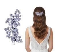 Sparkling Crystal Flower Hair Clip for Women - Elegant Rhinestone Barrettes with Secure Grip, Shiny Decorative Bridal Hair Accessories for Weddings, Parties, and Everyday Glamour