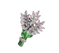 Sparkling Crystal Lavender Brooch Comfortable Wear Clothing Bag Accessories Lightwear Pin Lightweight Flower Brooch, フリーサイズ
