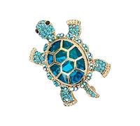 Sparkling Crystal Rhinestone Turtles Teardrop Pin Crystal Secure Closure Decoration for Casual Wear Unique Jewellery Turtle Shape, one size, as described