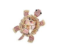 Sparkling Crystal Rhinestones Turtles Crystal Brooch Alloy Rustproof Clasp Badge Elegant Accessory for Gift Giving Handcrafted Tortoise Brooch