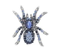 Sparkling Crystal Spiders Pin Jewelry Statement Rhinestones Encrusted Brooch Ornament Trendy Lapel Accessory Brooch