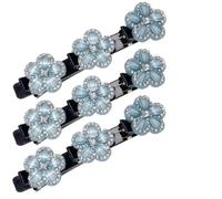 Sparkling Crystal Stone Braided Hair Clips, Double Layer Hair Clips with Sparkling Crystal Stones, Sparkling Crystal Stone Hair Clips, Elegant Hair Styling Clips for Women and Girls