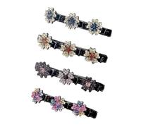 Sparkling Crystal Stone Braided Hair Clips Tooth-Shaped Bangs Broken Hair Barrettes Rhinestones Hairpin