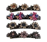 Sparkling Crystal Stone Hair Pins, Hair Clips for Women, Ladies Rhinestone Clips, Sparkling Crystal Stone Clover Hair Clips for Adults, All Ages Cosmetic