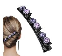 Sparkling Crystal Stone - Shiny Gem Hairpins, Embellished Hair Clips | Fashion Layer Styling Grips Fringe Holders, Sleek Duckbill Fasteners Trendy Accessories for Plaited Hair