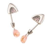 Sparkling Cubic Zirconia Cat Ear Bone Jewellery Stainless Steel Piercing Ear Cartilage, one size, As described