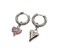 Sparkling Cubic Zirconia Heart Earrings Alloy Lightweight Allergy Resistant Drop For Daily Wear Valentine's Day Gift