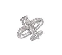 Sparkling Cubic Zirconia Spinner Airplane Brooch Gold Plated Female Brooches Pins Jewelry