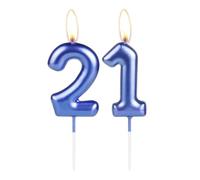 Sparkling Dark Blue 21st Birthday Number Candle, Pearl Blue Number 21 Cake Candle, Birthday Cake Topper Cupcake Girl Boy, Wedding Anniversary Decoration