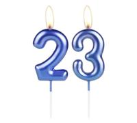 Sparkling Dark Blue 23rd Birthday Number Candle, Pearl Blue Number 23 Cake Candle, Birthday Cake Topper Cupcake Girl Boy, Wedding Anniversary Decoration
