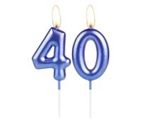 Sparkling Dark Blue 40th Birthday Number Candle, Pearl Blue Number 40 Cake Candle, Birthday Cake Topper Cupcake Girl Boy, Wedding Anniversary Decoration