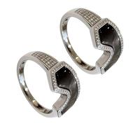 Sparkling Dating Rings Snow Goggles Shape Opening Unique Finger Jewelry Copper Texture for Party and Daily Wear Copper Zirconia