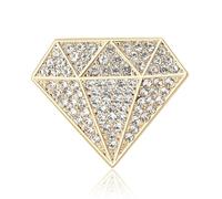 Sparkling Diamond Shape Brooch Pins Cubic Zirconia Crystal Rhinestone Lapel Collar Suit Dress Hat Badges Clothes Accessories Dainty Wedding Party Holiday Boutonniere Jewelry for Women Bride, 1, Metal