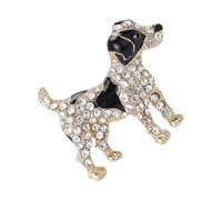 Sparkling Dog Brooch Adorable Animal Pin Stylish Lapel Pin Alloy Texture Suitable For Backpack And Cloth Decorations Trendy Animal Themed Lapel, One Size, as described