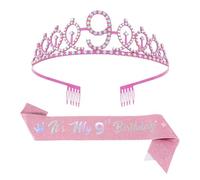 Sparkling Eye-catching Birthday Crowns And Sash Combo For Girls Party Supplies Queen Accessories