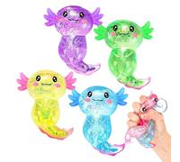 Sparkling Fidget Toy, 4 Piece Salamander Dough Set, 6x4 Inches Stretchy Squeeze Toy with Soft Material, Sensory Play, Squishy Toys with Fun Design, Kids Accessory for Indoor Travel Salamander Toys