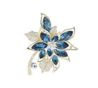 Sparkling Floral Brooch With Tarnish Proof Finish Sturdy Kirsite Accessory Perfect For Outfits And Gift Giving Lightweight Crystal Brooch