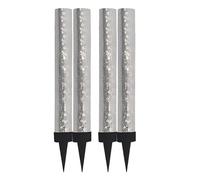 Sparkling Fountain Candles with Holder: Perfect Cake Sparklers Fountain Candles for Birthday, Wedding, Anniversary, and Party Decorations (Silver, 2 Packs of 2)