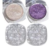 Sparkling Glitter Eyeshadow Palette, High Pigment Natural Glitter Eye Shadow Face Highlighter Makeup, Multichrome Single Shimmer Eye Shadows for Women (2PCS-M)