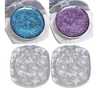 Sparkling Glitter Eyeshadow Palette, High Pigment Natural Glitter Eye Shadow Face Highlighter Makeup, Multichrome Single Shimmer Eye Shadows for Women (2PCS-H)