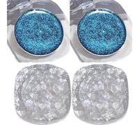 Sparkling Glitter Eyeshadow Palette, High Pigment Natural Glitter Eye Shadow Face Highlighter Makeup, Multichrome Single Shimmer Eye Shadows for Women (2PCS)