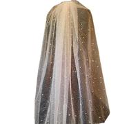 Sparkling Glitter Veil with Pearls Champagne Sliver Wedding Veil 1 Tier Bridal Veil of the Bride Golden Shiny V91 Wedding (Color : Champagne, Size : 100cm)