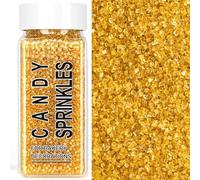 Sparkling Gold Sanding Sugar - 130g, Edible Sugar Crystals, Sprinkles Cake Decorations for Cookies, Cakes, Ice Cream & Cupcakes, Ideal for Birthday, Wedding & Party Baking