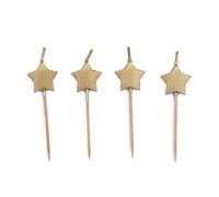 Sparkling Gold Star Birthday Candles - Pack of 6 - Elegant Design for Celebrati